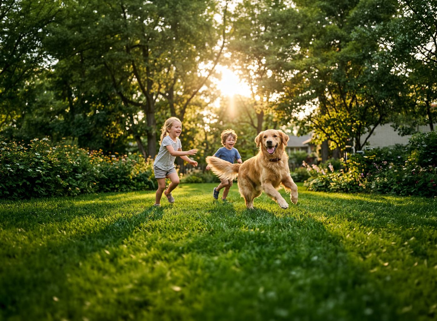 Un câine activ care se joacă în timpul plimbării